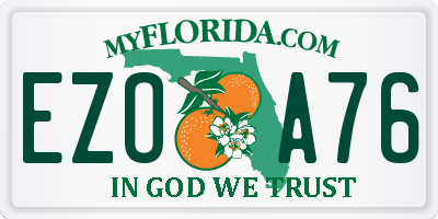 FL license plate EZOA76