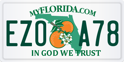 FL license plate EZOA78