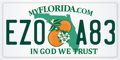 FL license plate EZOA83