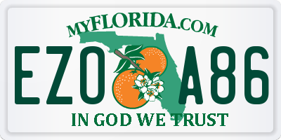 FL license plate EZOA86