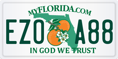 FL license plate EZOA88