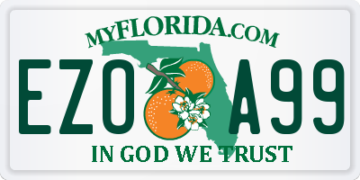 FL license plate EZOA99