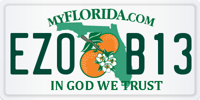 FL license plate EZOB13