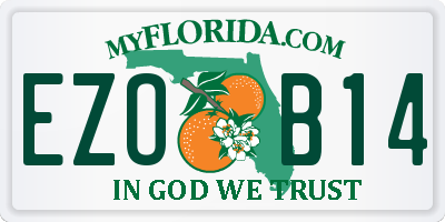 FL license plate EZOB14