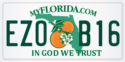 FL license plate EZOB16