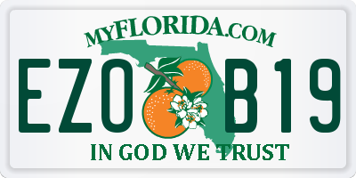 FL license plate EZOB19