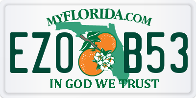 FL license plate EZOB53