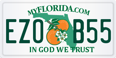 FL license plate EZOB55