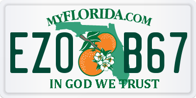 FL license plate EZOB67