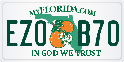 FL license plate EZOB70