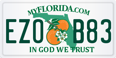 FL license plate EZOB83