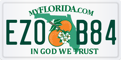 FL license plate EZOB84