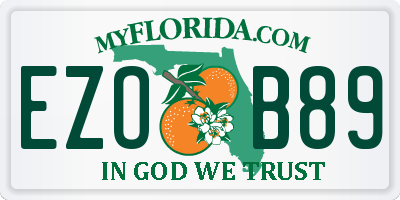 FL license plate EZOB89