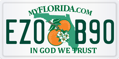 FL license plate EZOB90