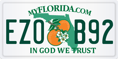 FL license plate EZOB92