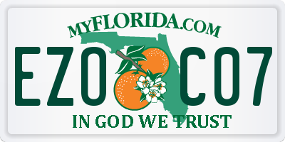 FL license plate EZOC07