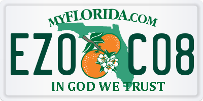 FL license plate EZOC08