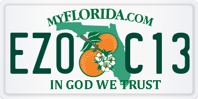 FL license plate EZOC13