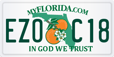 FL license plate EZOC18