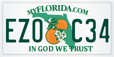 FL license plate EZOC34