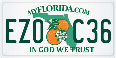 FL license plate EZOC36