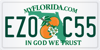 FL license plate EZOC55