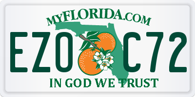 FL license plate EZOC72