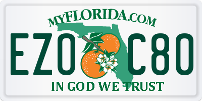 FL license plate EZOC80