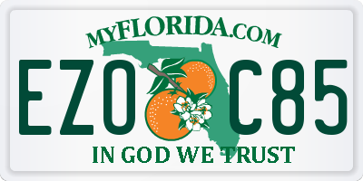 FL license plate EZOC85