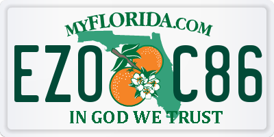 FL license plate EZOC86