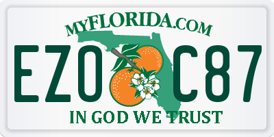 FL license plate EZOC87