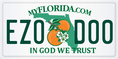 FL license plate EZOD00