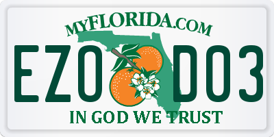 FL license plate EZOD03