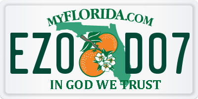 FL license plate EZOD07