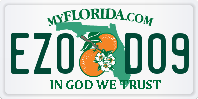 FL license plate EZOD09