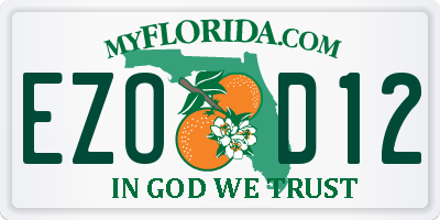 FL license plate EZOD12