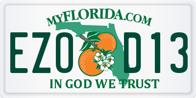 FL license plate EZOD13