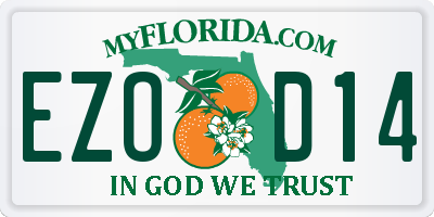 FL license plate EZOD14