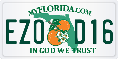 FL license plate EZOD16