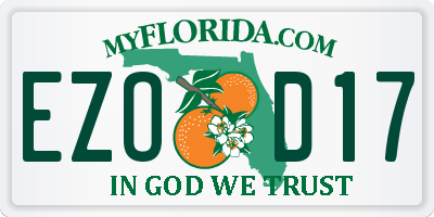 FL license plate EZOD17