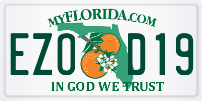 FL license plate EZOD19