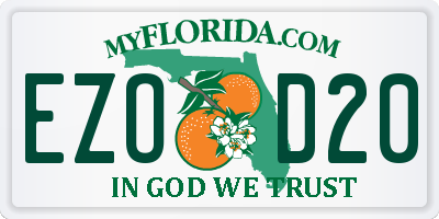 FL license plate EZOD20