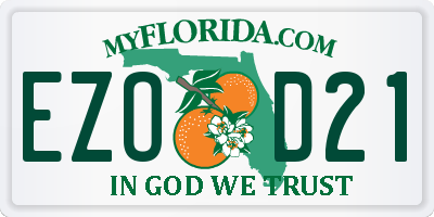 FL license plate EZOD21