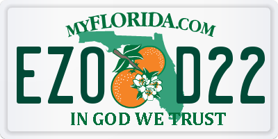 FL license plate EZOD22