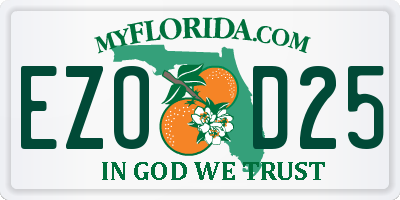 FL license plate EZOD25