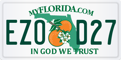 FL license plate EZOD27