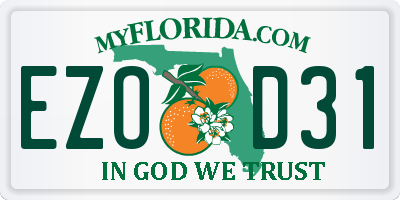 FL license plate EZOD31