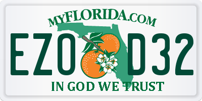 FL license plate EZOD32