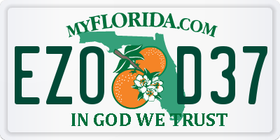 FL license plate EZOD37