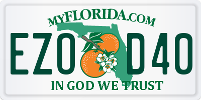 FL license plate EZOD40